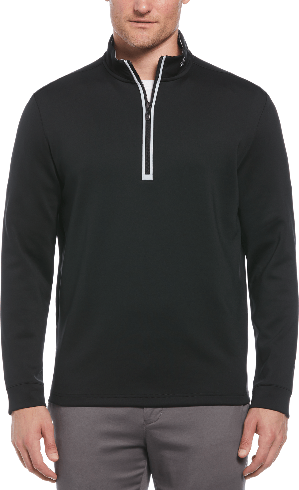 Penguin Golf Ogksa049 Clubhouse Long Sleeve Mock Pullover - Caviar