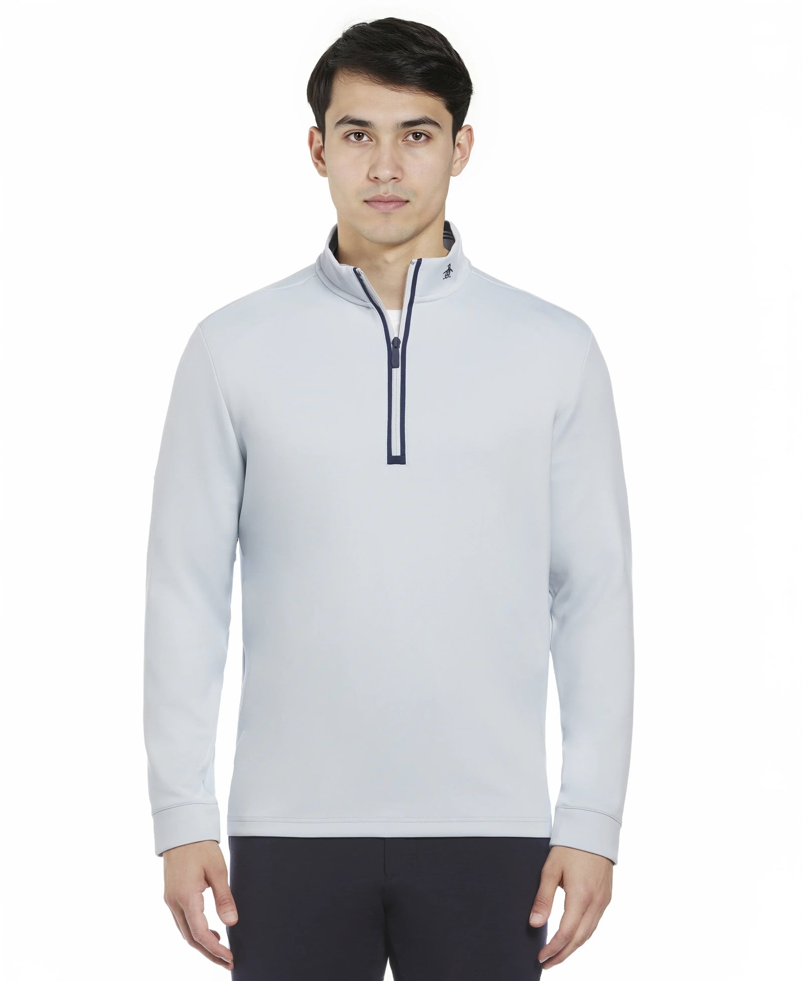 Penguin Golf Ogksa049 Clubhouse Long Sleeve Mock Pullover - Pearl Blue - Adult Xs