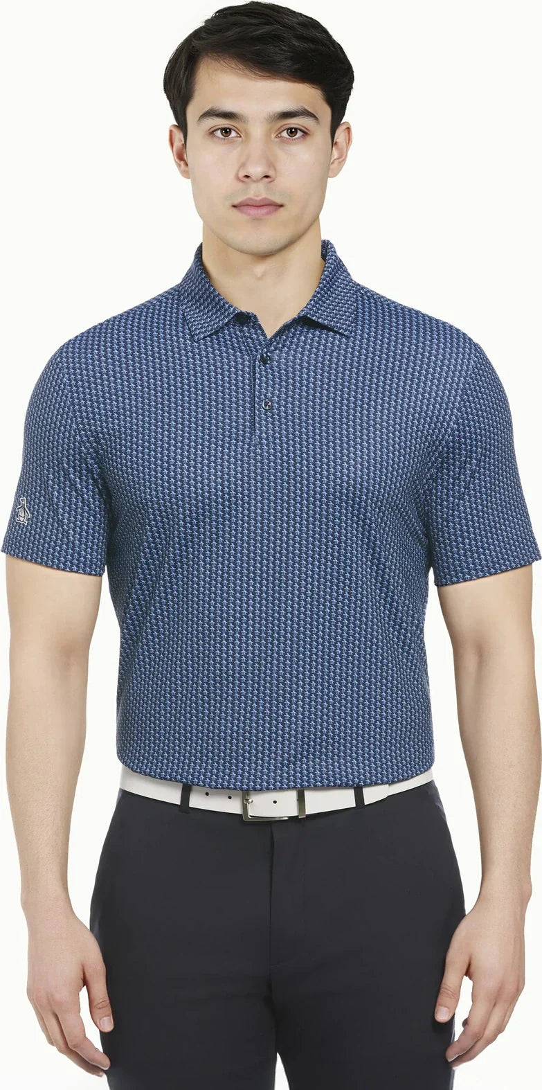 Penguin Golf Ogksc0f0 Allover Pete Print Polo Shirt - Black Iris