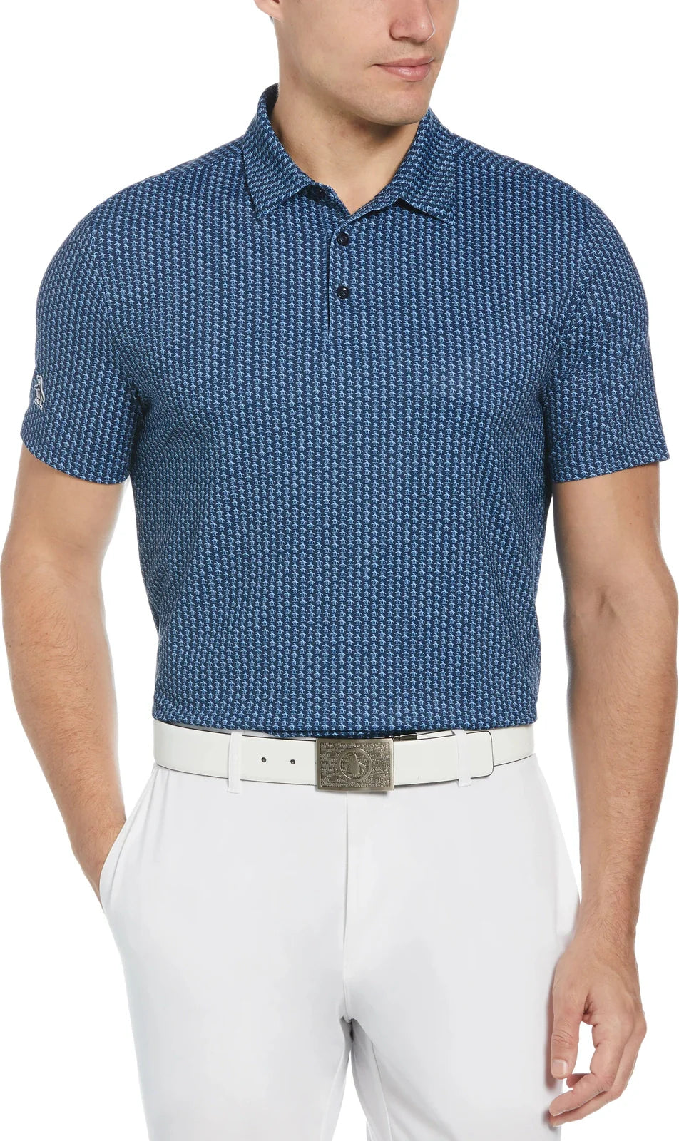 Penguin Golf Ogksc0f0 Allover Pete Print Polo Shirt - Black Iris