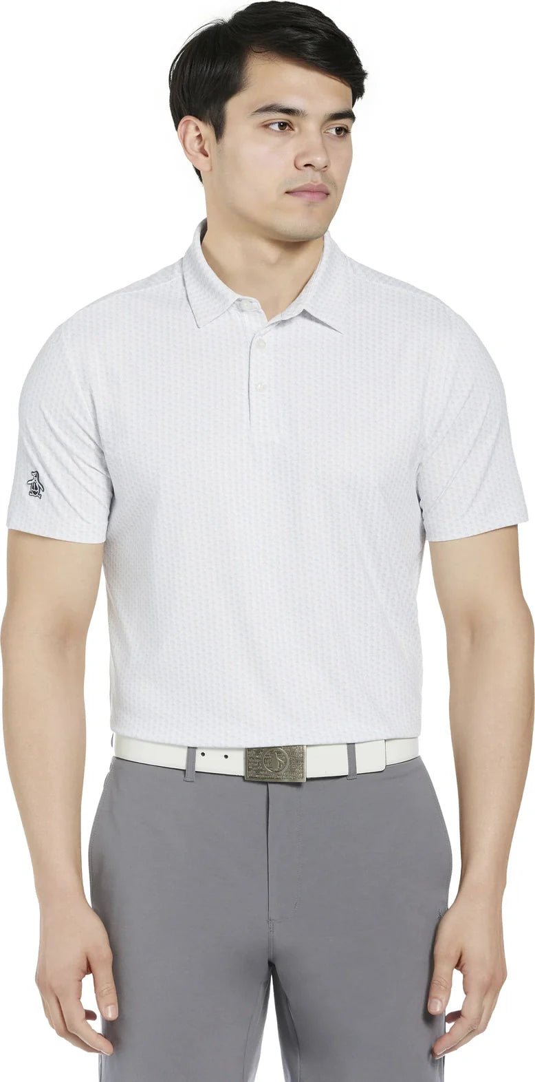 Penguin Golf Ogksc0f0 Allover Pete Print Polo Shirt - Bright White - Adult Xs
