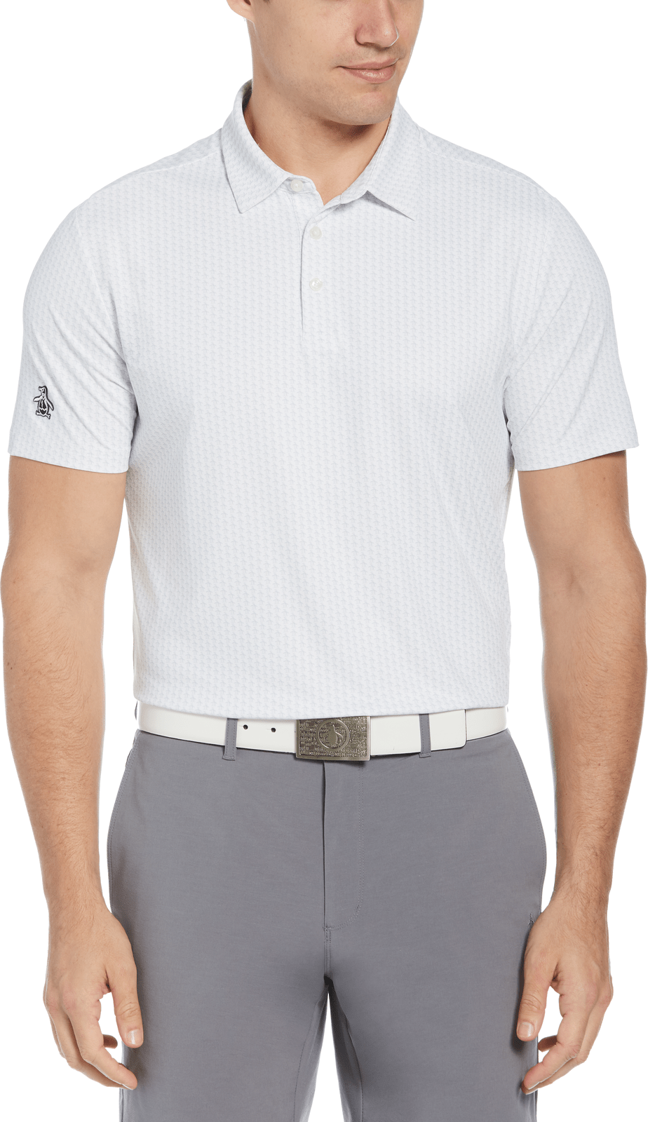 Penguin Golf Ogksc0f0 Allover Pete Print Polo Shirt - Bright White