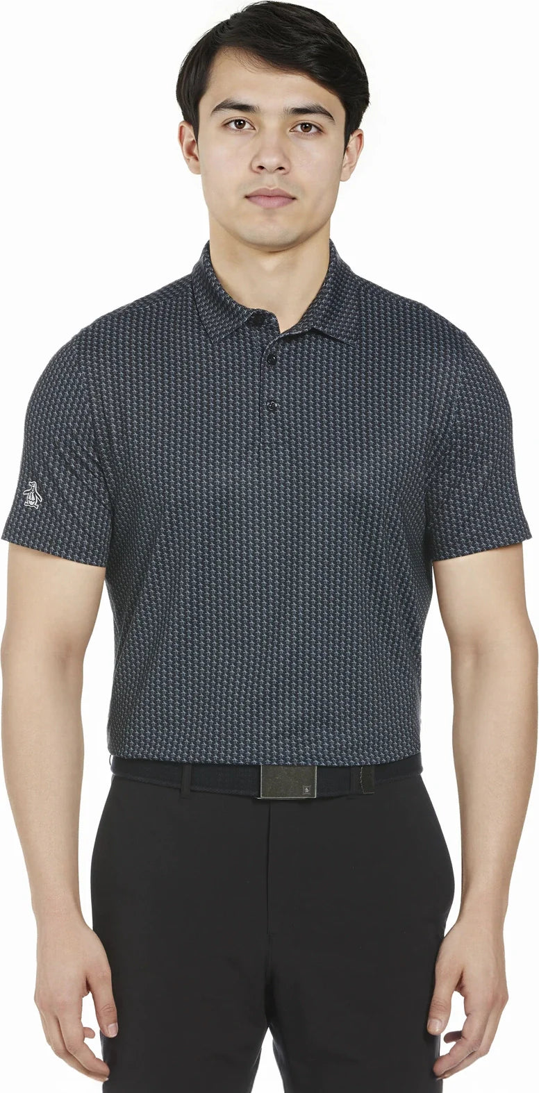 Penguin Golf Ogksc0f0 Allover Pete Print Polo Shirt - Caviar - Adult Xs