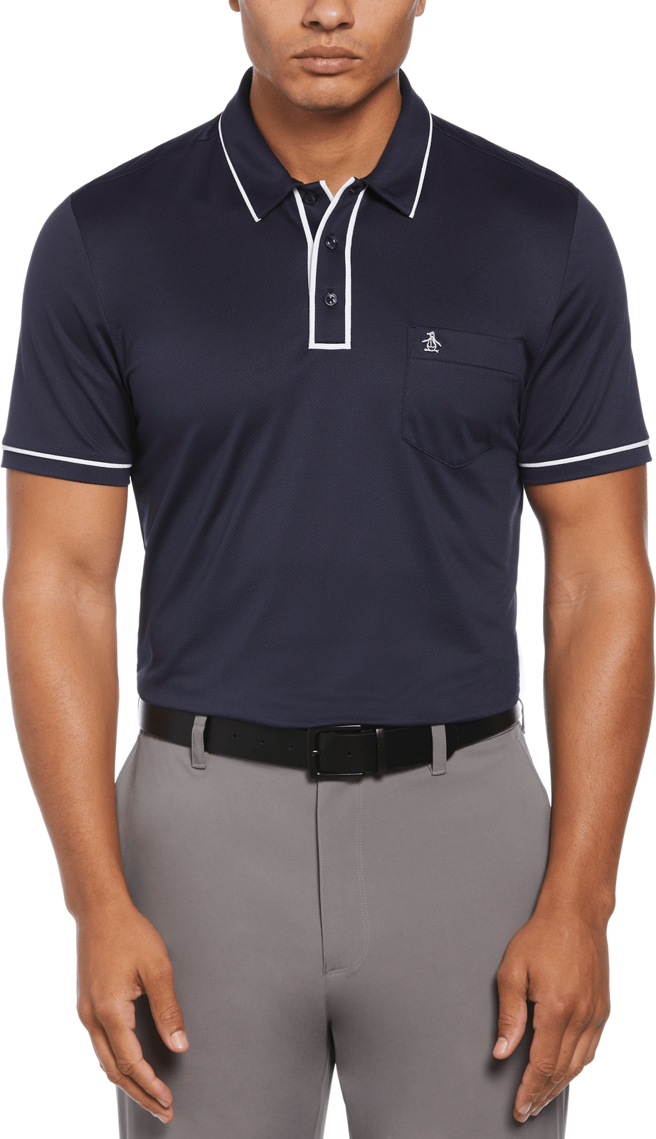 Penguin Golf Ogkse002 Technical Earl Short Sleeve Polo Shirt - Black Iris