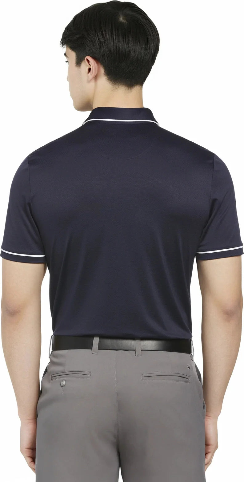 Penguin Golf Ogkse002 Technical Earl Short Sleeve Polo Shirt - Black Iris - Adult Xs