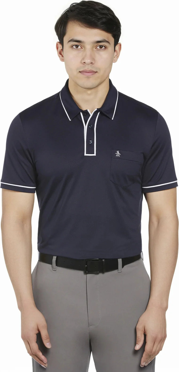 Penguin Golf Ogkse002 Technical Earl Short Sleeve Polo Shirt - Black Iris - Adult Xs