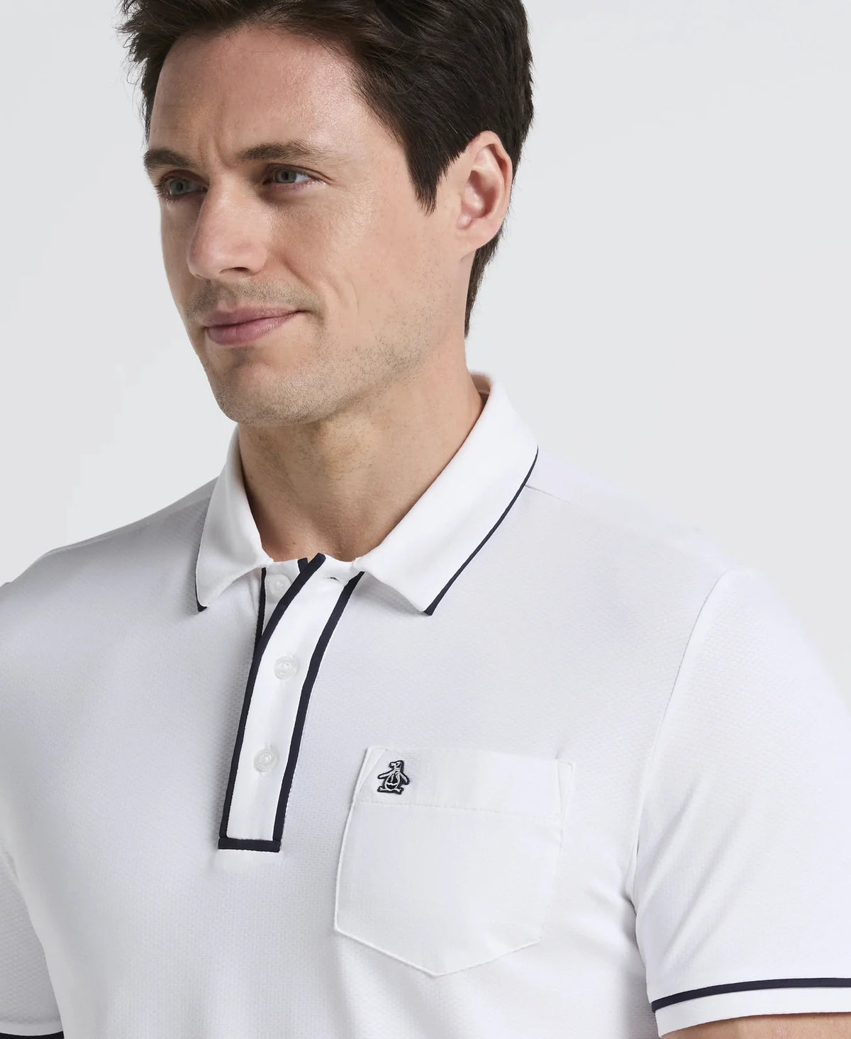 Penguin Golf Ogkse002 Technical Earl Short Sleeve Polo Shirt - Bright White