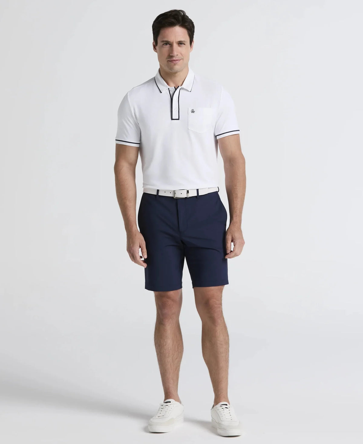Penguin Golf Ogkse002 Technical Earl Short Sleeve Polo Shirt - Bright White