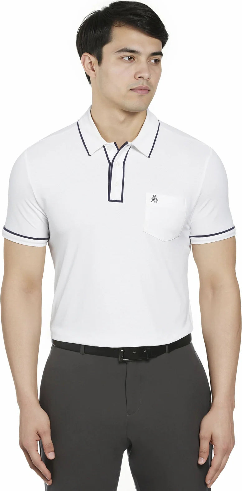 Penguin Golf Ogkse002 Technical Earl Short Sleeve Polo Shirt - Bright White - Adult Xs