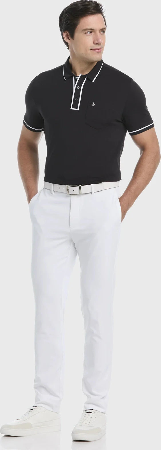 Penguin Golf Ogkse002 Technical Earl Short Sleeve Polo Shirt - Caviar