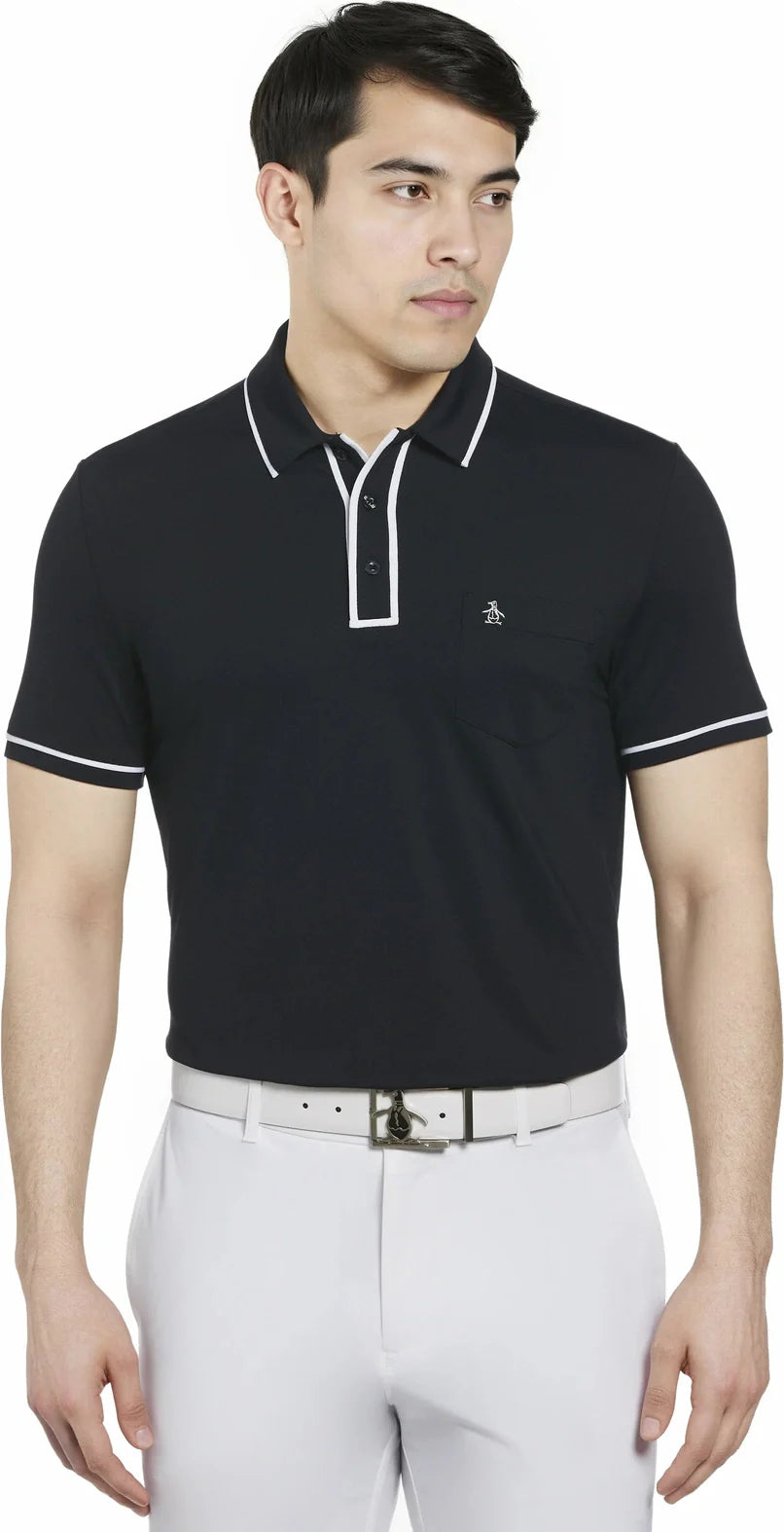 Penguin Golf Ogkse002 Technical Earl Short Sleeve Polo Shirt - Caviar - Adult Xs