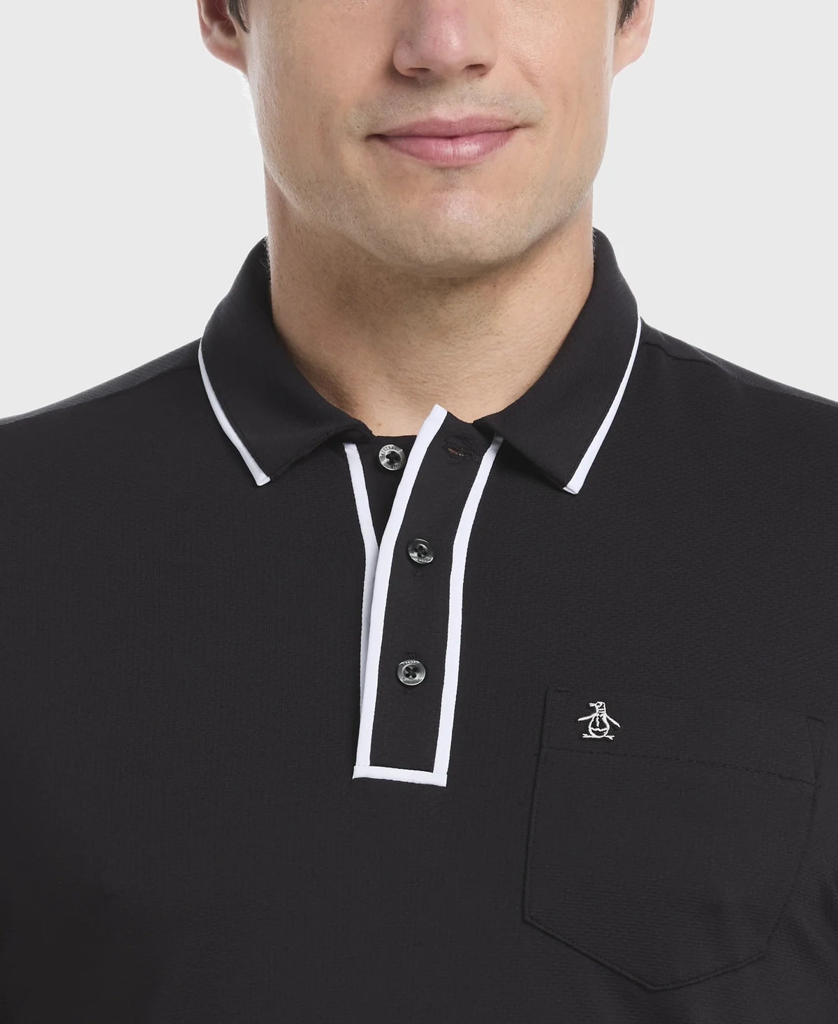 Penguin Golf Ogkse002 Technical Earl Short Sleeve Polo Shirt - Caviar