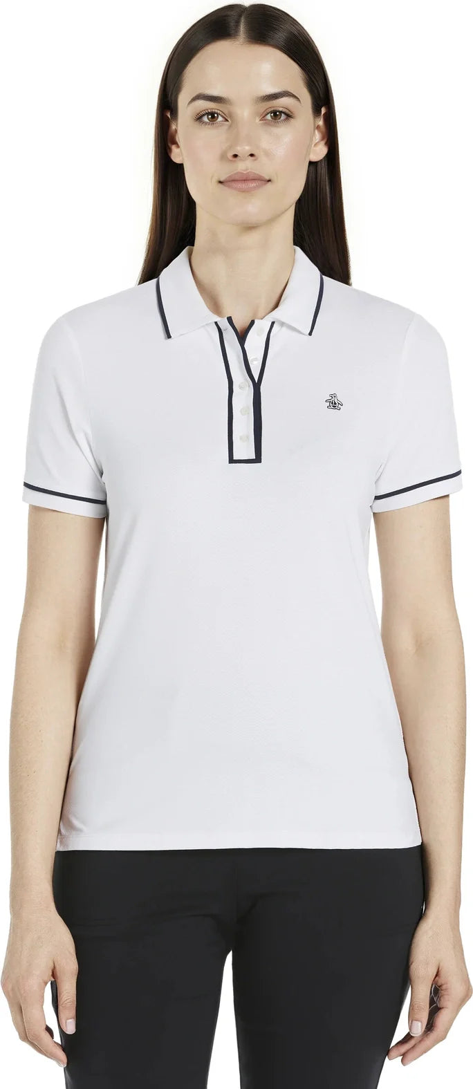 Penguin Golf Ogkse048 Performance Veronica Short Sleeve Polo Shirt - Bright White - Ladies Xs