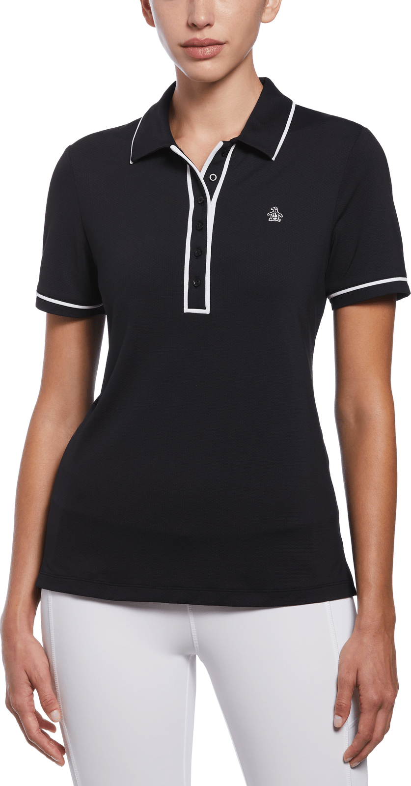 Penguin Golf Ogkse048 Performance Veronica Short Sleeve Polo Shirt - Caviar