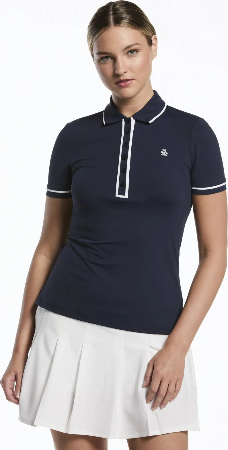 Penguin Golf Ogkse048 Performance Veronica Short Sleeve Polo Shirt - Black Iris - Ladies Xs