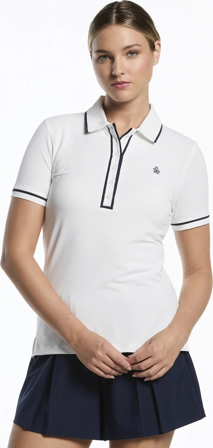 Penguin Golf Ogkse048 Performance Veronica Short Sleeve Polo Shirt - Bright White