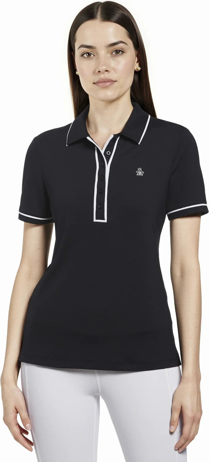 Penguin Golf Ogkse048 Performance Veronica Short Sleeve Polo Shirt - Caviar - Ladies Xs