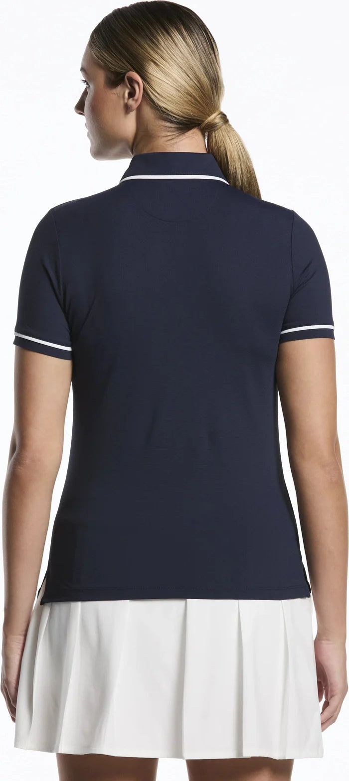 Penguin Golf Ogkse048 Performance Veronica Short Sleeve Polo Shirt - Black Iris - Ladies Xs