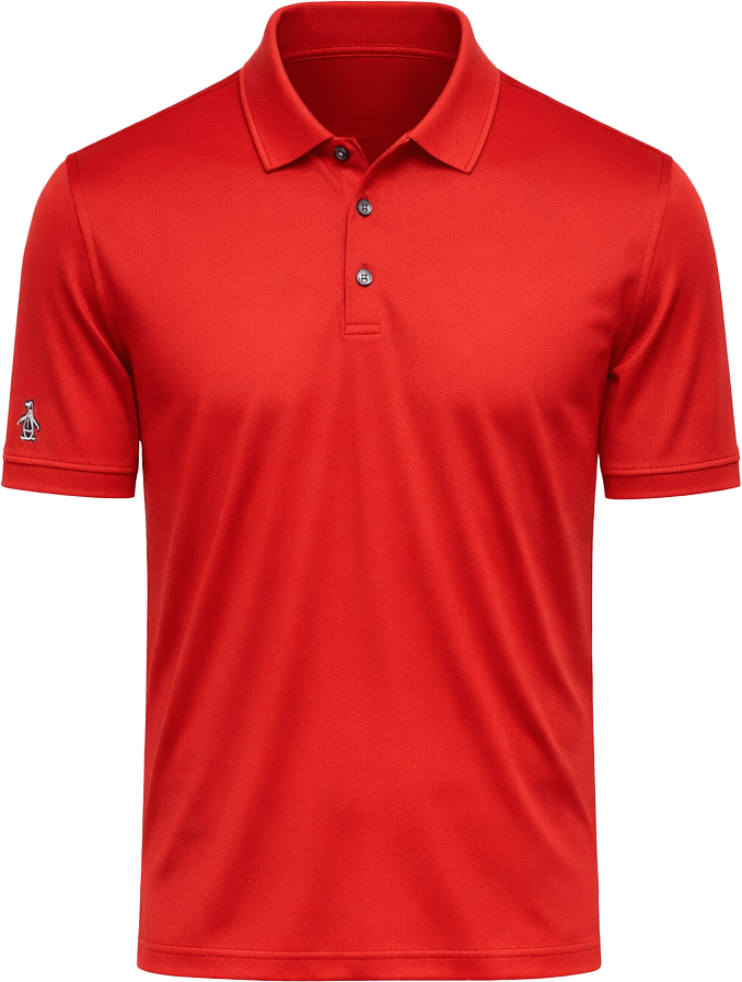 Penguin Golf Ogm0f4 Men’s Short Sleeve Classic Polo - Salsa