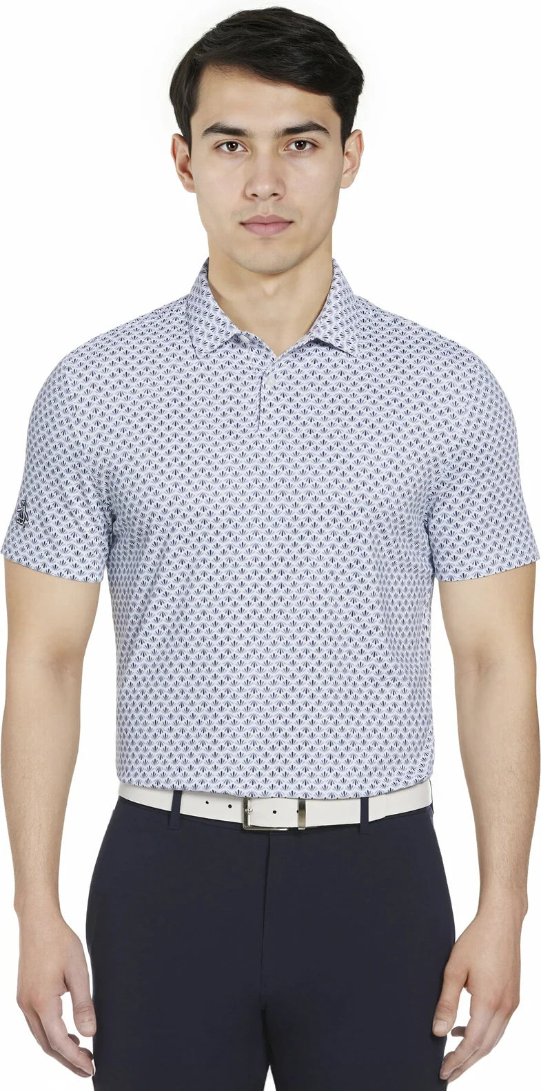Penguin Golf Ogm105 Short Sleeve Retro Geo Print - Black Iris - Adult s