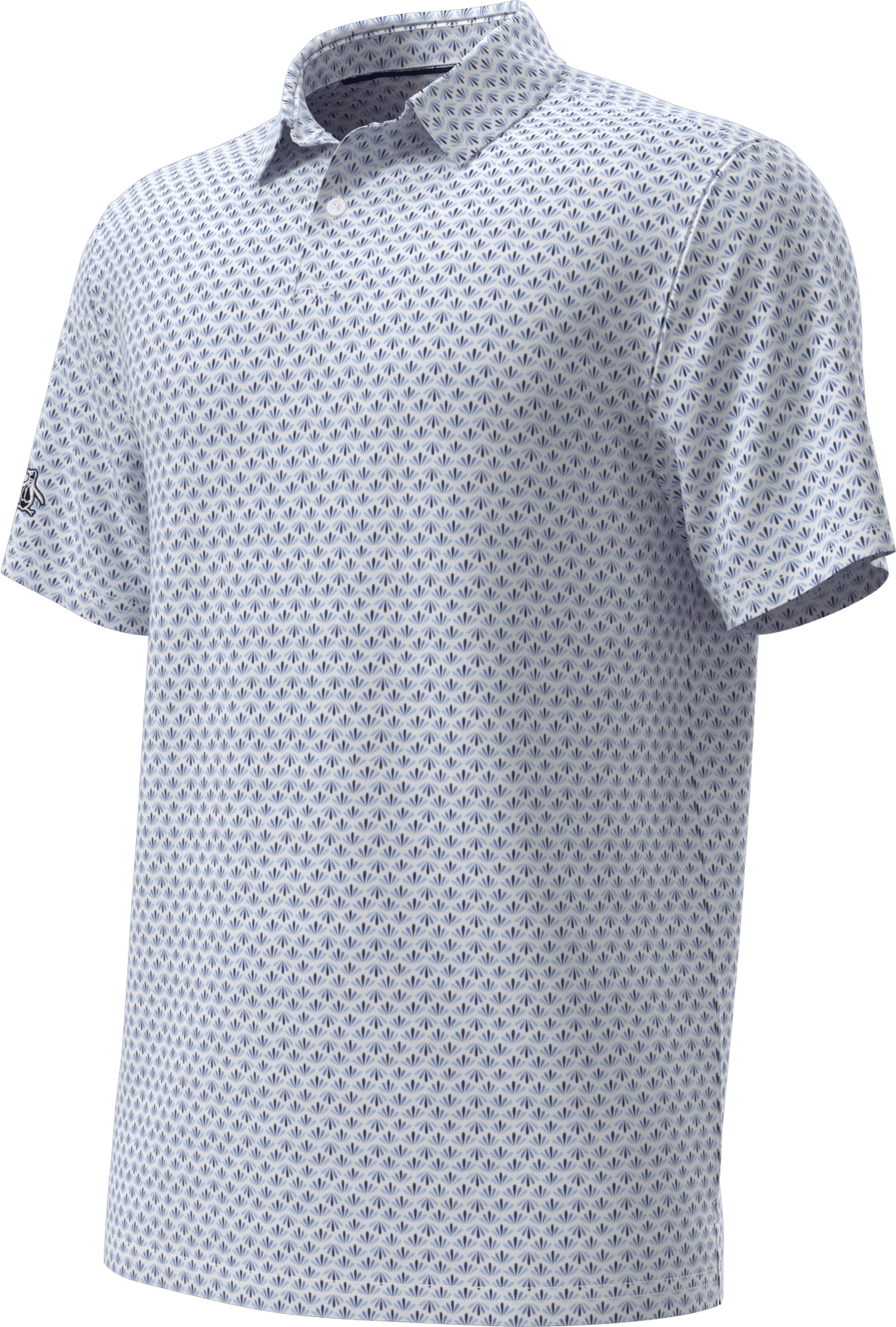 Penguin Golf Ogm105 Short Sleeve Retro Geo Print - Black Iris