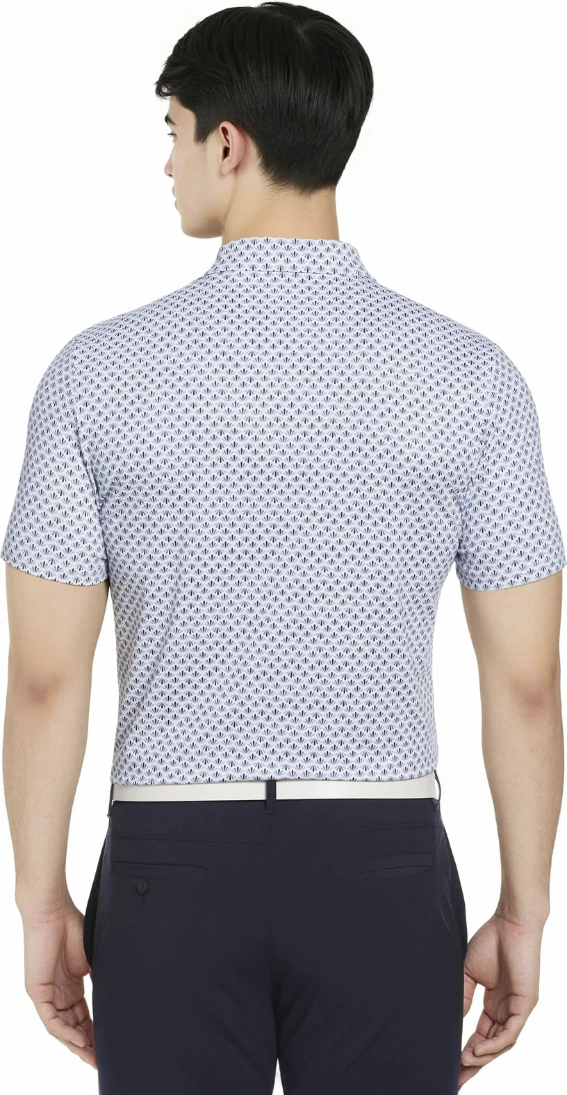 Penguin Golf Ogm105 Short Sleeve Retro Geo Print - Black Iris - Adult s