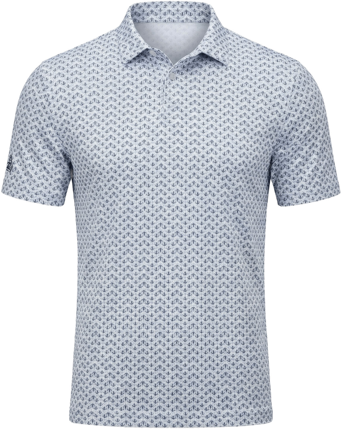 Penguin Golf Ogm105 Short Sleeve Retro Geo Print - Black Iris