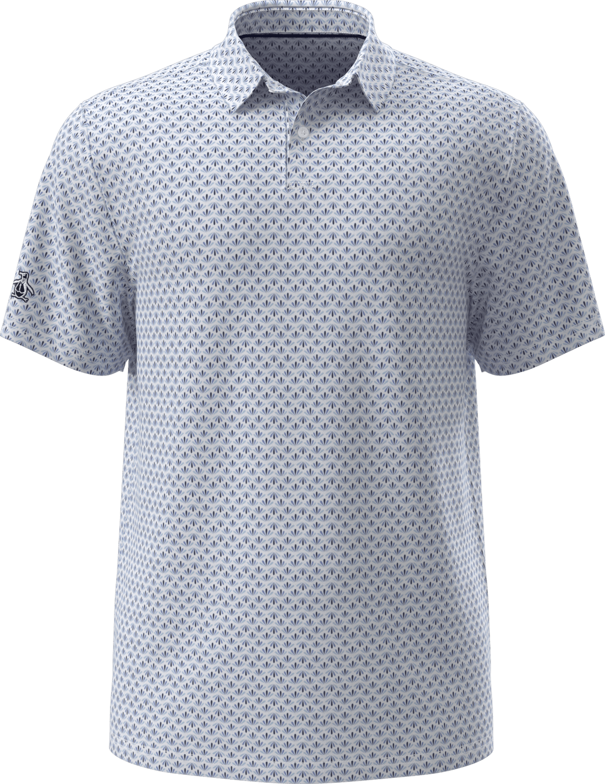 Penguin Golf Ogm105 Short Sleeve Retro Geo Print - Black Iris