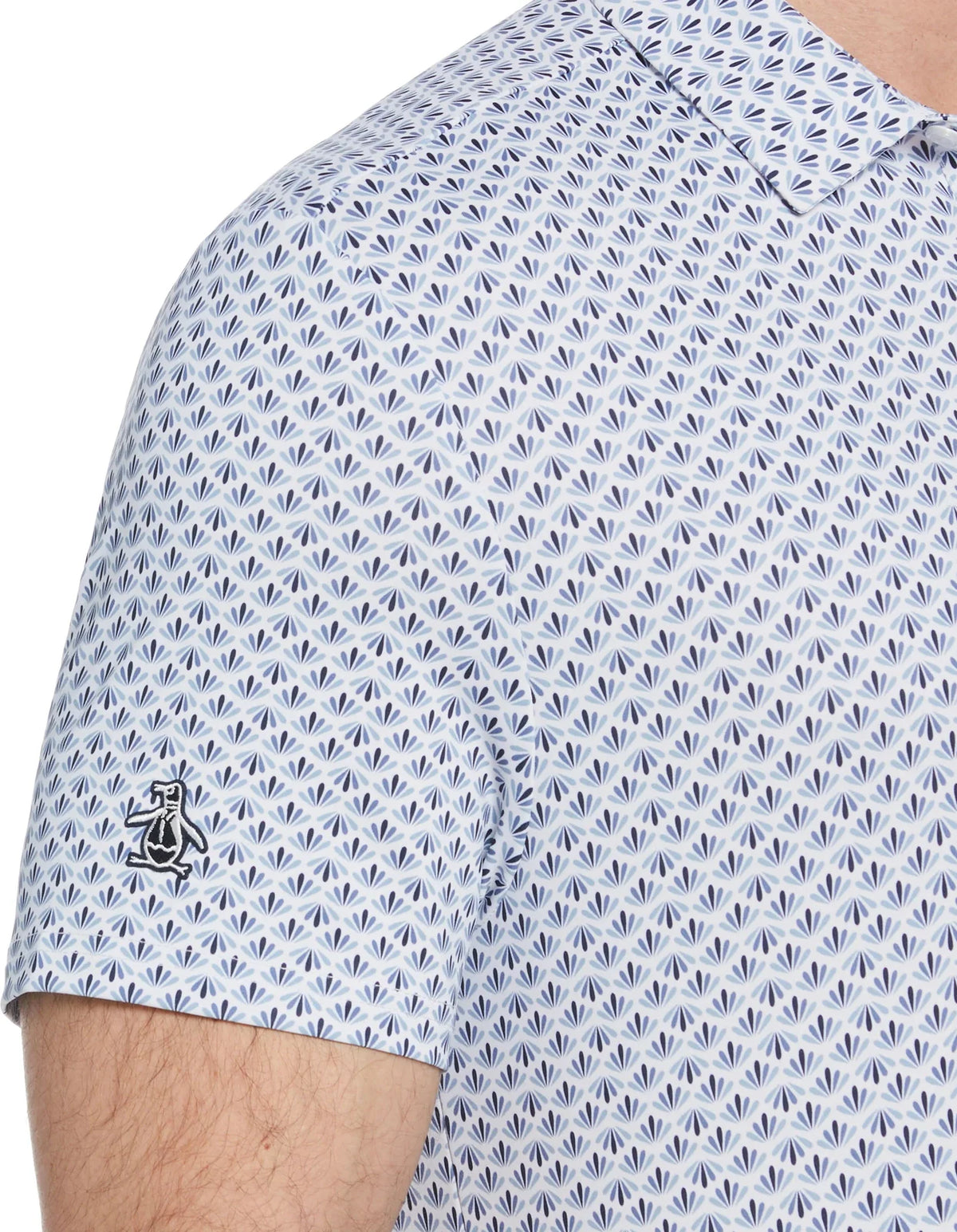 Penguin Golf Ogm105 Short Sleeve Retro Geo Print - Black Iris