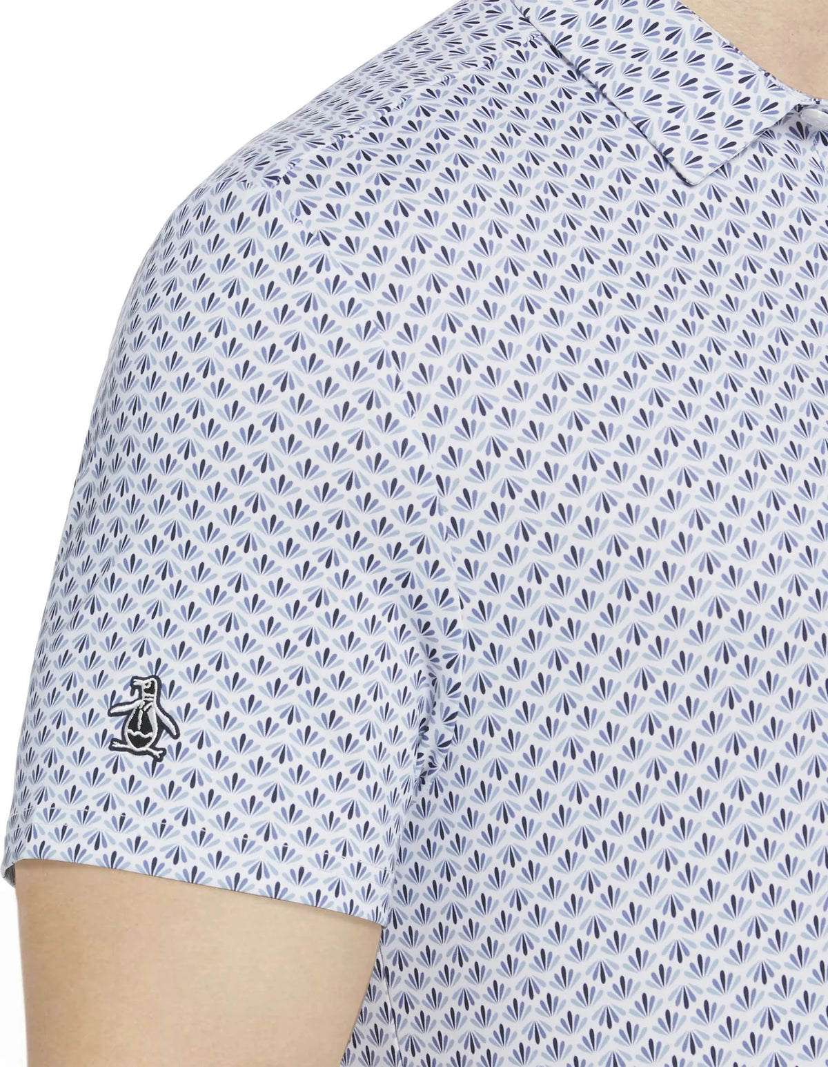 Penguin Golf Ogm105 Short Sleeve Retro Geo Print - Black Iris
