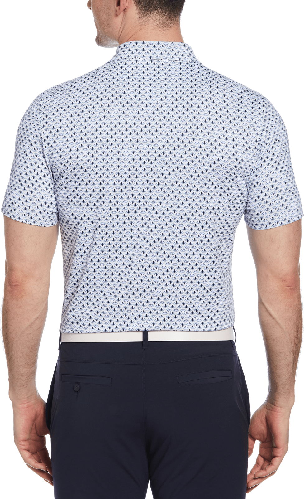 Penguin Golf Ogm105 Short Sleeve Retro Geo Print - Black Iris