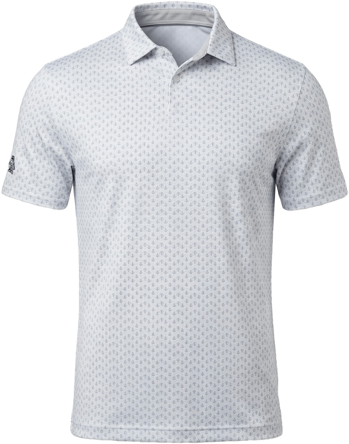 Penguin Golf Ogm105 Short Sleeve Retro Geo Print - Bright White