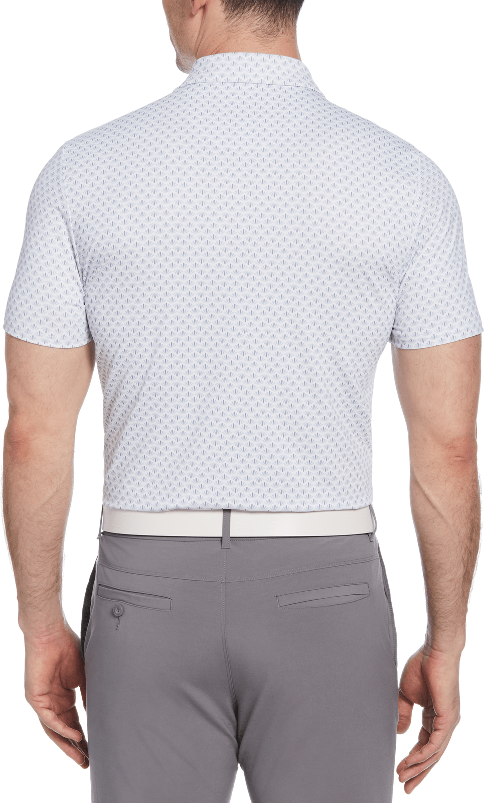 Penguin Golf Ogm105 Short Sleeve Retro Geo Print - Bright White