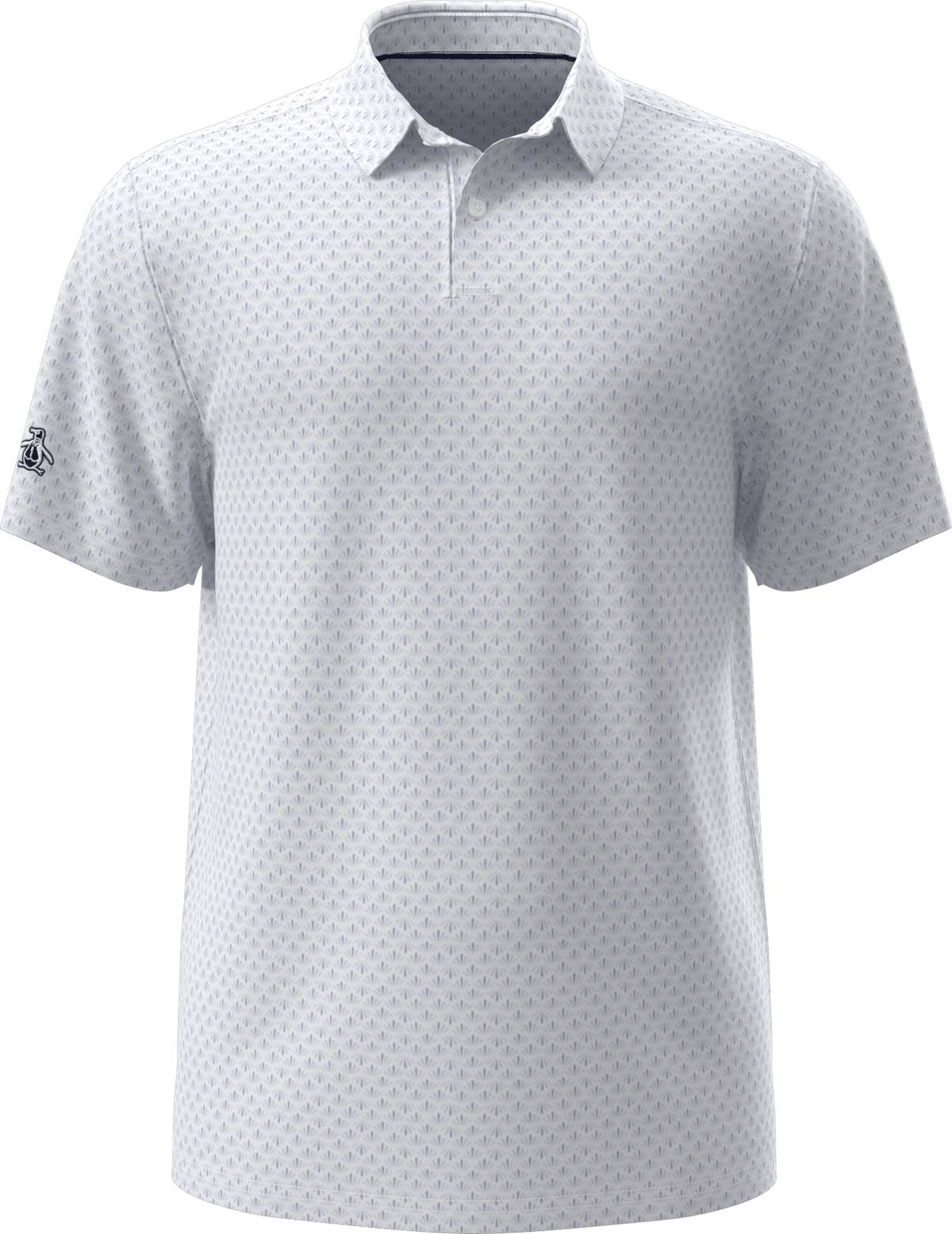Penguin Golf Ogm105 Short Sleeve Retro Geo Print - Bright White