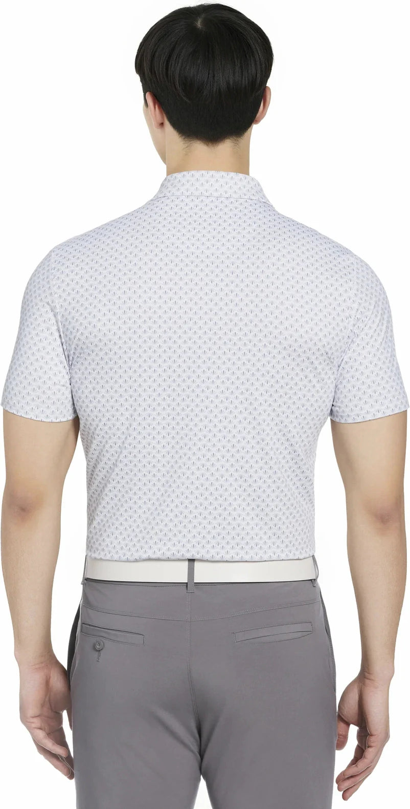 Penguin Golf Ogm105 Short Sleeve Retro Geo Print - Bright White - Adult s