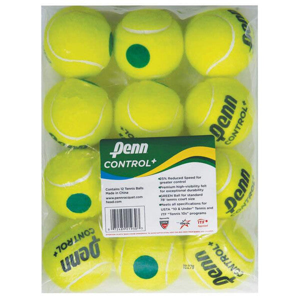 Penn Control + Tennis Balls U-10 Bag 12x - Yellow - HIT a Double