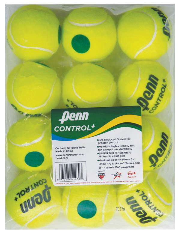 Penn Control + Tennis Balls (u-10) (bag 12x) - Os