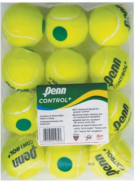Penn Control + Tennis Balls U-10 Bag 12x - Yellow