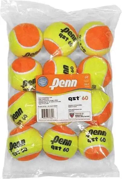 Penn Qst 60 Low Compression Tennis Balls 12x - Yellow Orange