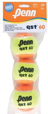 Penn QST 60 Low Compression Tennis Balls 3x - Yellow Orange - HIT a Double