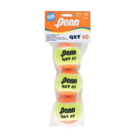 Penn QST 60 Low Compression Tennis Balls 3x - Yellow Orange - HIT a Double