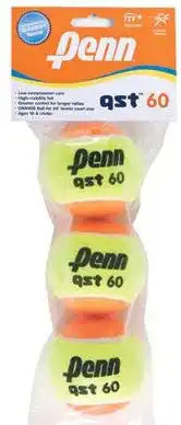 Penn Qst 60 Low Compression Tennis Balls 3x - Yellow Orange