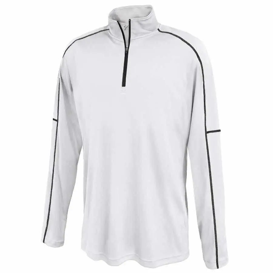 Pennant 1215 Men’s Conquest 1/4 Zip Long Sleeve Top - White
