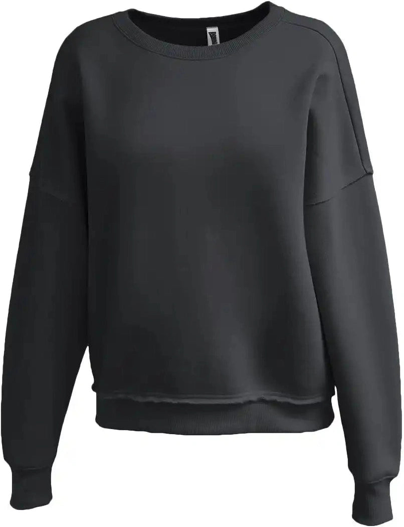 Pennant 5445 Raw Edge Womens Crew Black