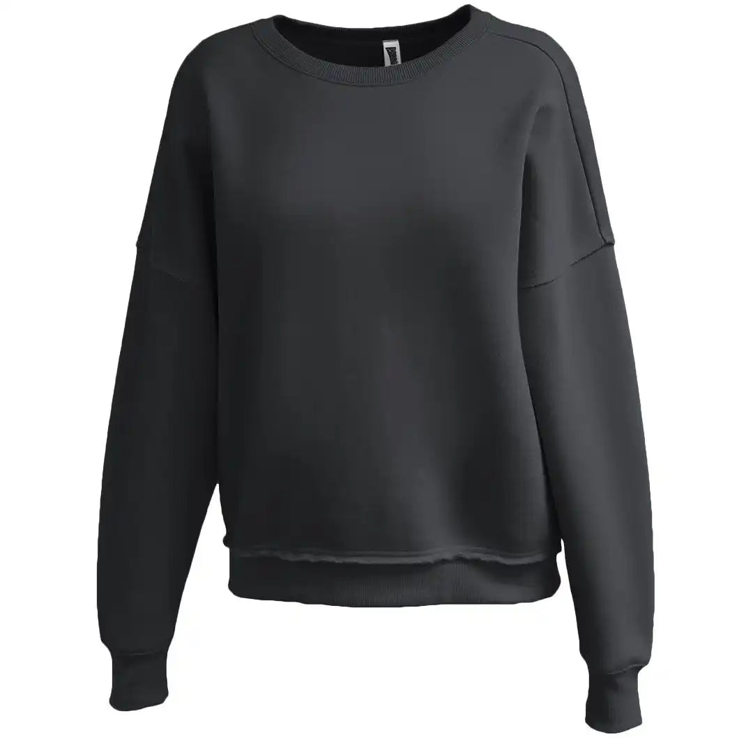 Pennant 5445 Raw Edge Womens Crew Black