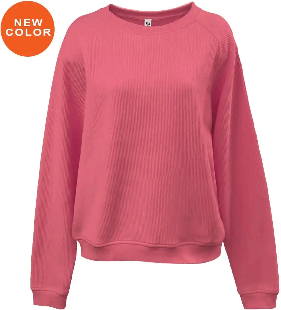 Pennant 5448 Modern Cord Womens Crew Strawberry