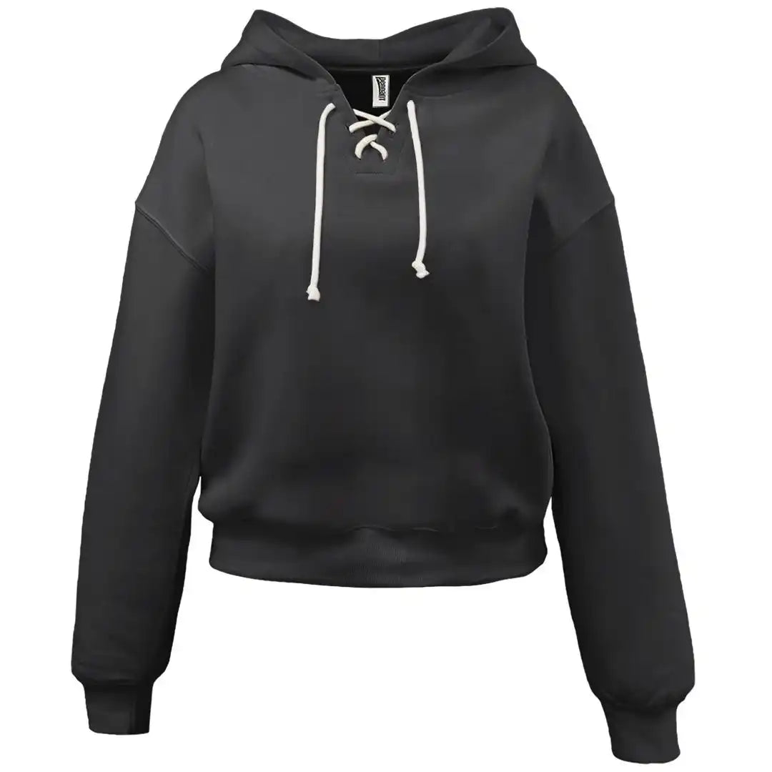 Pennant 5465 Women’s Womens Lace Up Hoodie Black