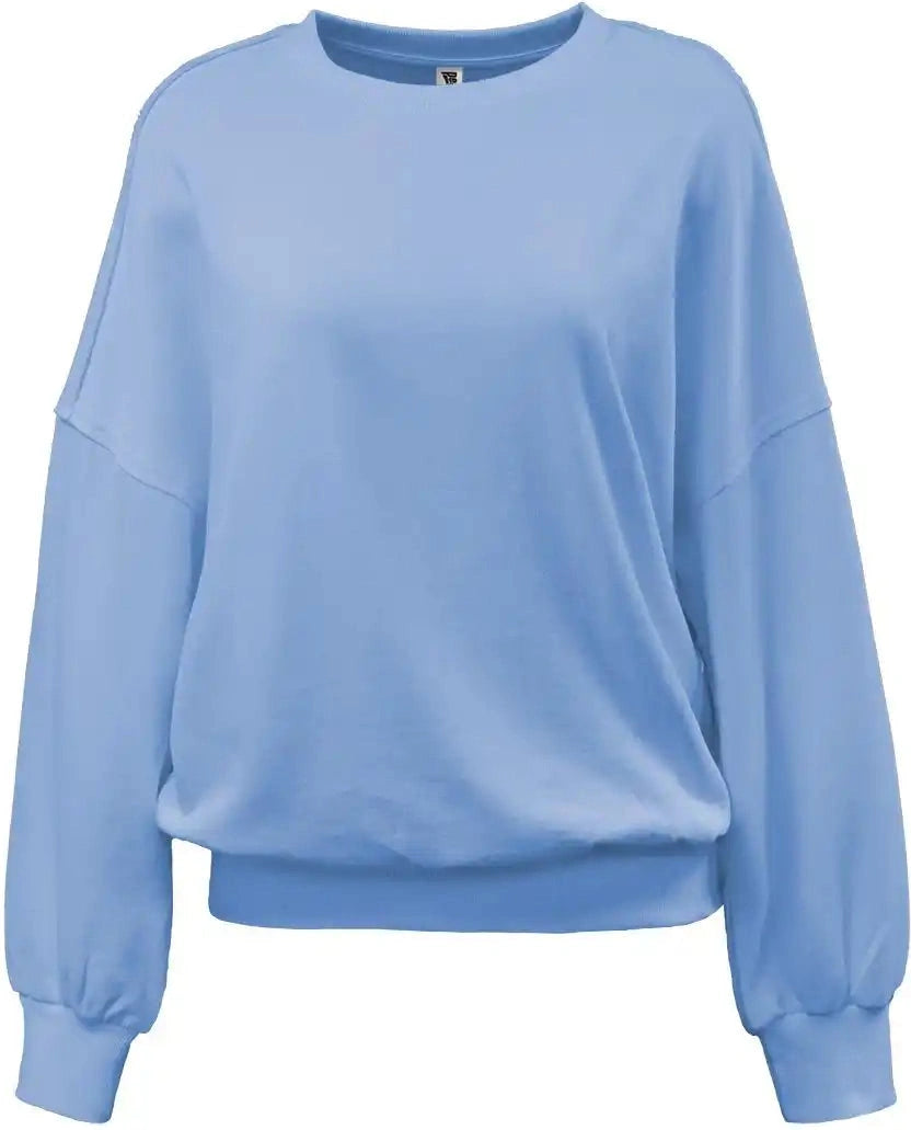Pennant 8464 Womens Drop Shoulder Crew Periwinkle