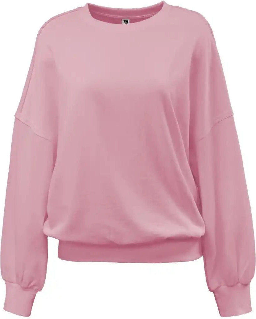 Pennant 8464 Womens Drop Shoulder Crew Rose