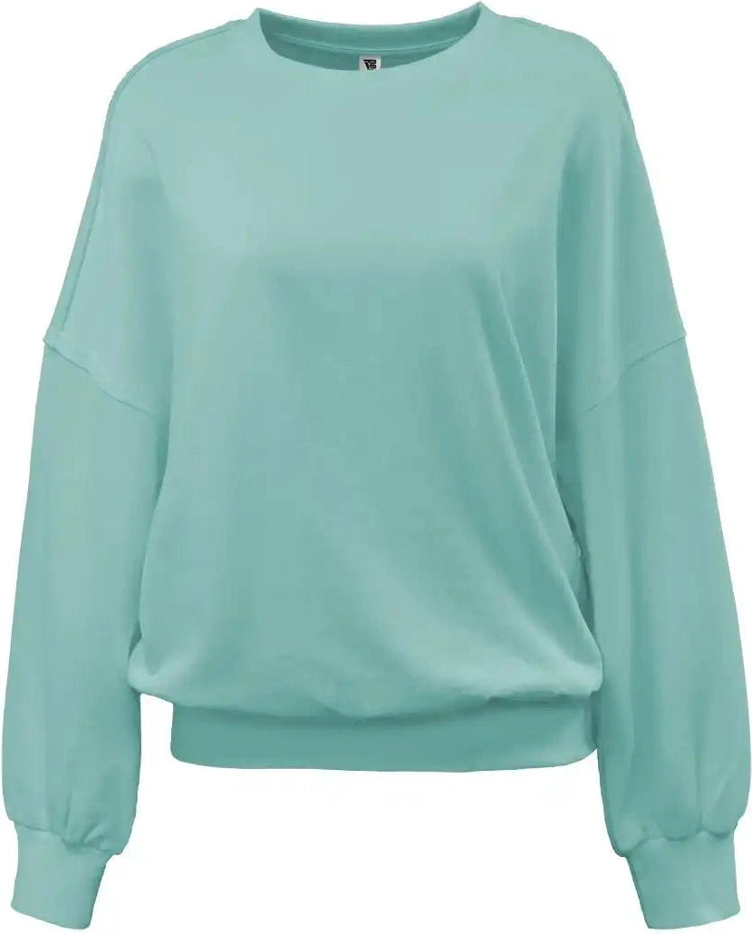 Pennant 8464 Womens Drop Shoulder Crew Seafoam
